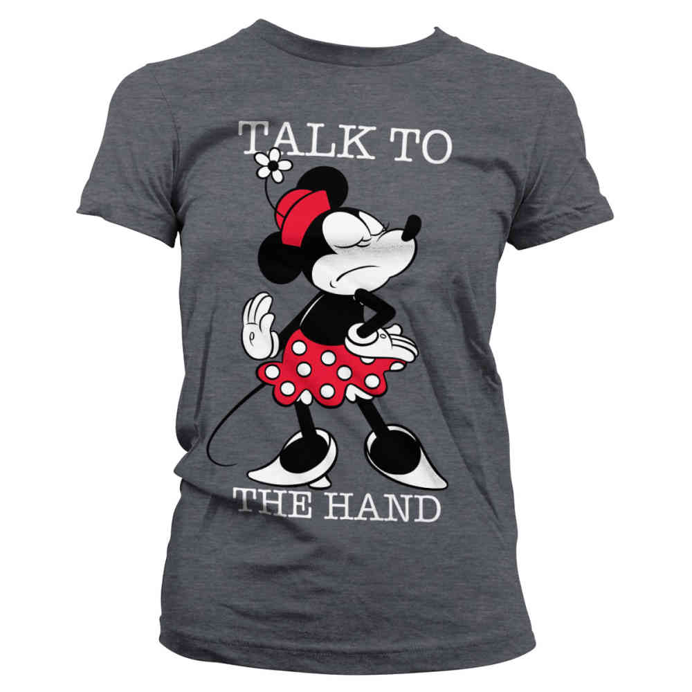 Disney Disney Mickey Mouse Dames Tshirt Minnie Mouse Talk Disney Disney Mickey Mouse Hoodietrui Distressed Grijs